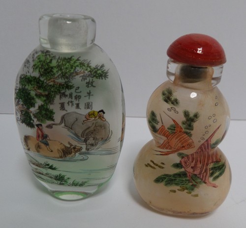 Chinese glass snuff bottles - snuff,