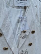 Helene For Denim Wardrobe Button Detail Women's Blazer  Ivory Size 10 RRP £185