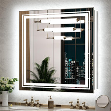 800/900mm LED Bathroom Mirror HD Copper free Glass/Dimmable/Anti-Fog/Dual Light
