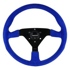 14 inch blue car modified sports racing suede steering wheel JDM universal