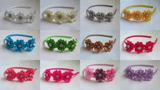 Satin triple flower aliceband - satin,