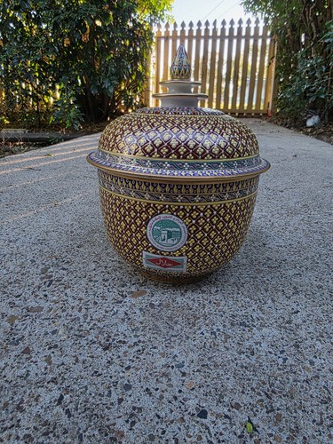 Thai benjarong porcelain jar - thai,