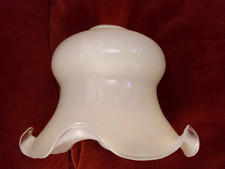 Vintage Milk Glass Ceiling Light Shade with Ruffled Edge 13 cmLength/15 cm Wide