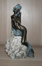 Vintage Naked Lady leaning on a Rock Figurine from Italy by M. Salvatini