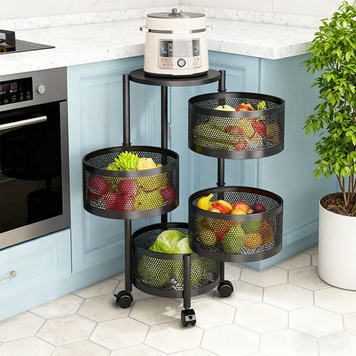 Round kitchen rotating storage - rotating,