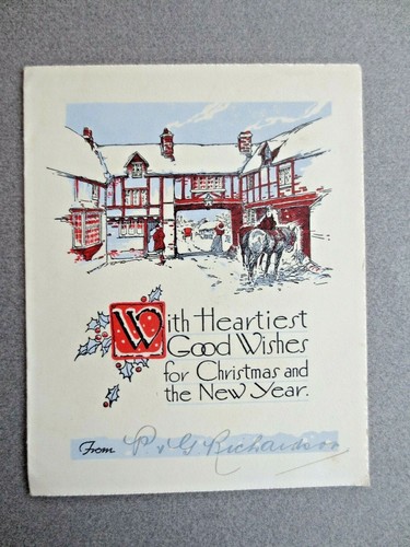 Vintage christmas card 1930s - vintage,