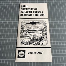 ORIGINAL RETRO VINTAGE Car Mancave Brochure Shell Directory Caravan Camp QLD
