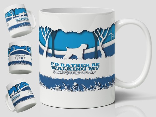 Black russian terrier - terrier, mug