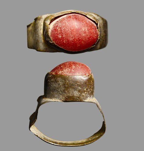 Ancient roman silver ring with - ancient,