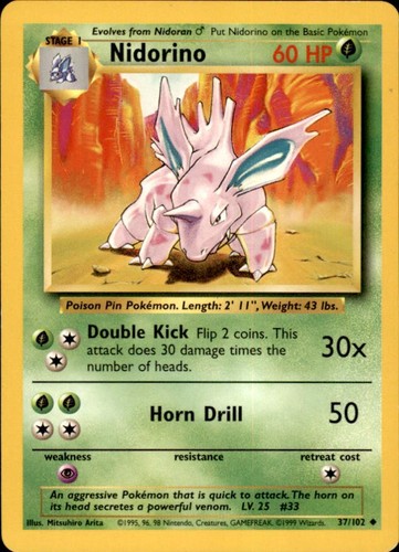 Nidorino 102 regular - 37/102, base