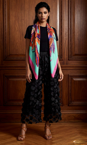 Ladies bright turquoise scarf - ladies,