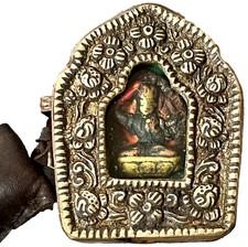 BUDDHIST GHAU TRAVELLING SHRINE PADMASAMBHAVA NEPAL TIBET REPOUSSÉ BRASS COPPER