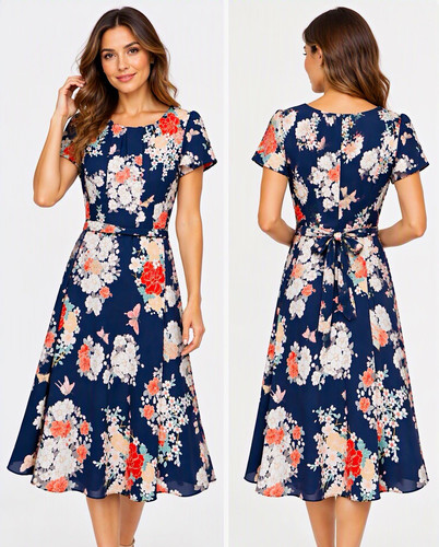 Billie blossom navy floral - navy,
