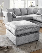 SILVER Crushed Velvet Sofa
