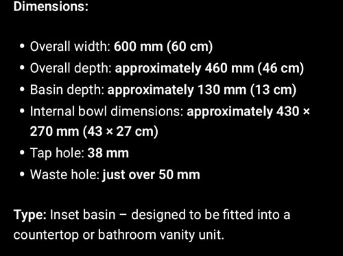 Inset white ceramic bathroom - inset,