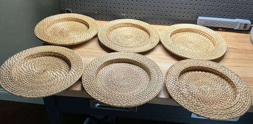 Rattan wicker plate chargers - wicker,