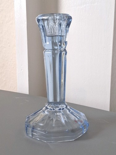 Light blue glass candle - light,