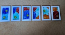 Set Of 6 Fused Glass Wall Art