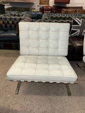 Barcelona Style Leather Chair    Armless Seat Steel Deliv Poss 1 Of 5