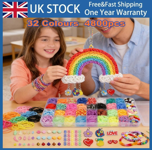 4800pcs rubber loom bands kit - rubber,