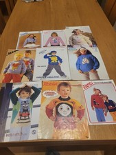 Bundle of 9 Knitting Patterns for Children's Characters inc Thomas, Postman Pat