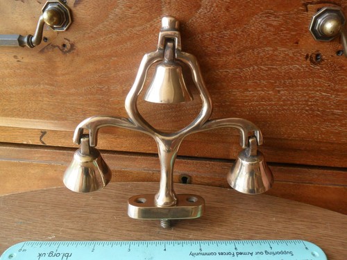 Vintage brass horse triple - brass,