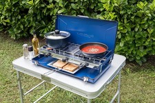 Campingaz Camping Chef Folding Double Burner Stove Portable Cooker With Grill