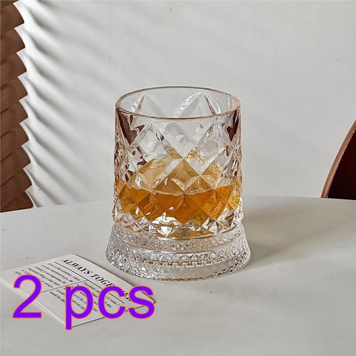 Spinning crystal whiskey glass - crystal,