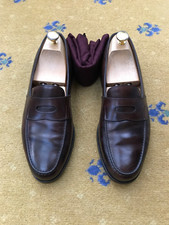 John Lobb Lopez Loafers Shoes Brown Penny Leather Mens UK 8 US 9 EU 42