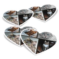 4x Heart Vinyl Stickers