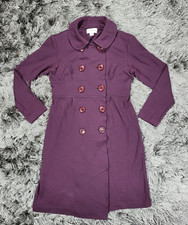 Talbots Coat Womens 2 Petite Red Maroon Nylon Long Sleeve Double Breasted