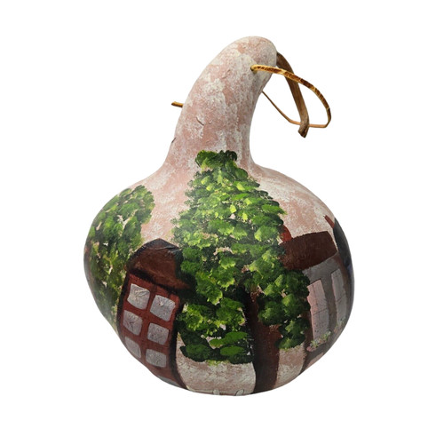 Hand painted gourd - gourd, scenic