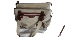 Troop London- Light Khaki - Canvas- Travel Luggage/ Hand Bag -12"x11"x 5"