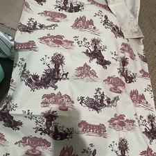 Toile Burgundy Cream Cotton
