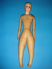 Antique fashion doll leather body with repro head