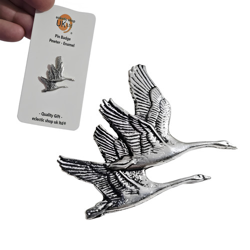 Flying swans pin - flying,
