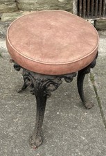 Heavy Antique Cast Iron Pub Stool Vintage Stool Used 3 Legs Old Bar Restoration