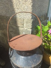 Cast Iron Skillet Frying Cooking Pan Antique Original Rustic Garden Feature