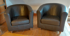 Pair Brown Leather M & S Tub