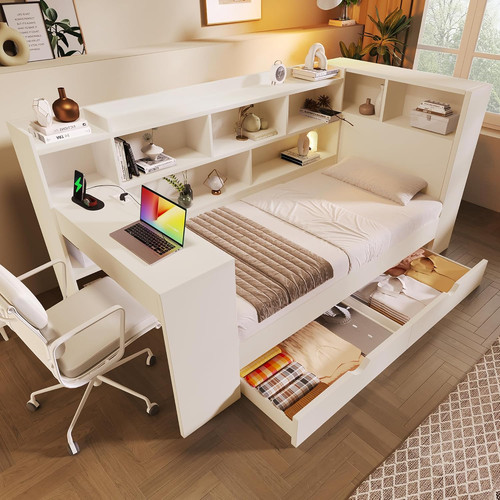 Single daybed with bookcase - single,