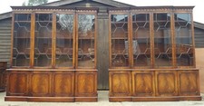MATCHING PAIR OF REPRODUX BEVAN FUNNELL BREAKFRONT LIBRARY BOOKCASES