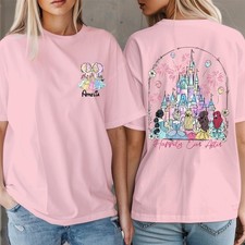 Personalised Disney Princess Group Castle T-Shirt Family Trip Custom Name T-3215