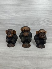 Carved wood three - three, monkeys