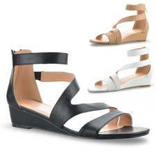 Ladies Womens Mid Wedge Heel