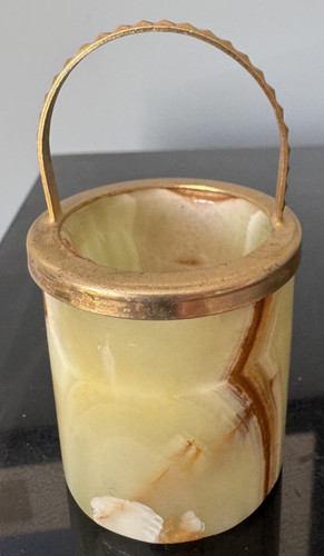 Vintage italian onyx basket - italian,