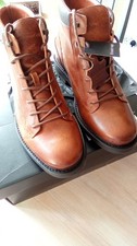 FIRETRAP Riva Boots Tan Uk10/Eu 45 Leather Lace Up Imperfections Highlighted