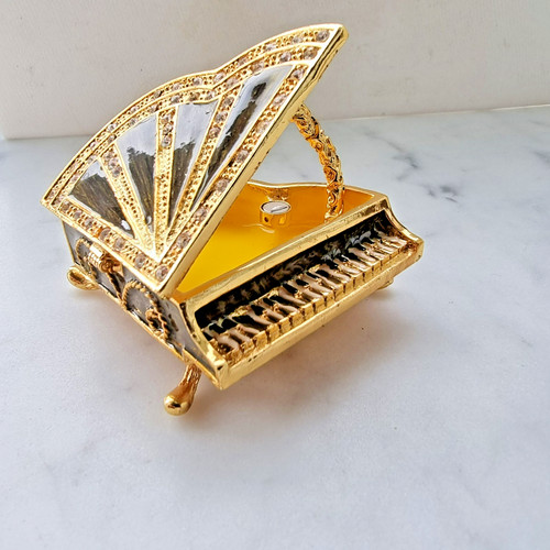 Vtg jeweled baby grand piano - jeweled,