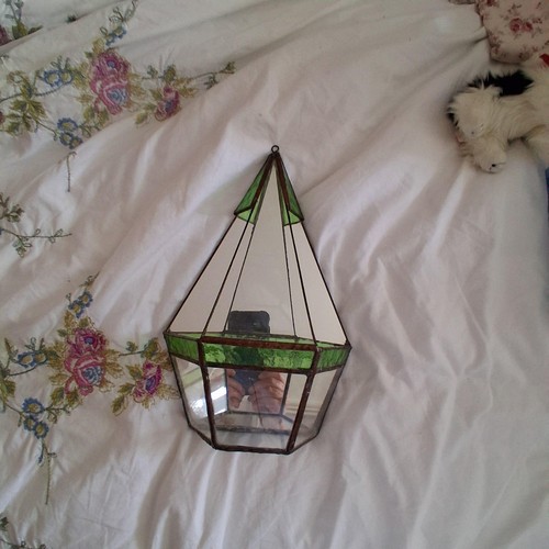 Vintage stained green glass - vintage,