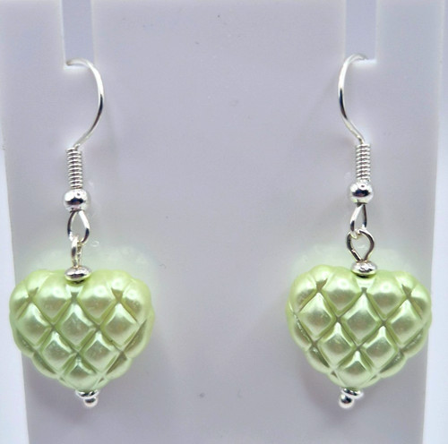 Pearl quilted heart silver - heart,