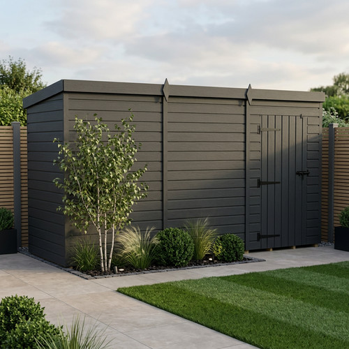 12x4 pent composite shed - pent,